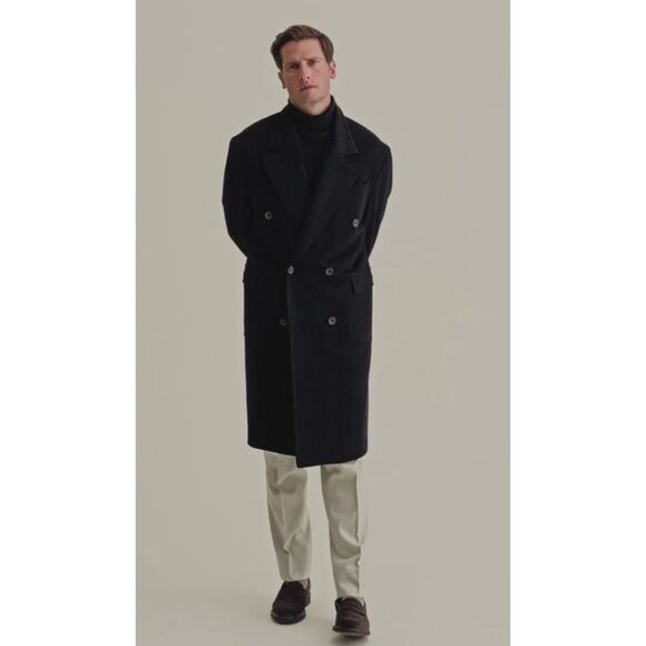 Loro Piana Storm System  rain protection CASHMERE DOUBLE BREASTED OVERCOAT XXL - Picture 1 of 15